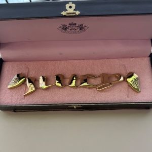 Vintage Gold Juicy Logo Charm Bracelet | Faux 24K Look |Juicy Couture Jewelry